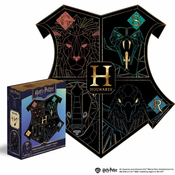 Фигурный деревянный пазл Woods Story Гарри Поттер Хогвартс (Black) XL