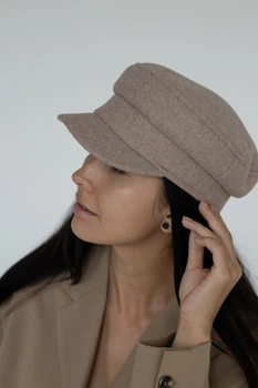 Кепи кашемировая D.Hats кофейного цвета
