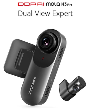 Автомобільний відеореєстратор DDpai Dash Camera Mola N3 Pro GPS Global Version з камерою заднього виду / Black