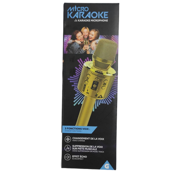 Микрофон-караоке Micro Karaoke Homday Party беспроводной золотой