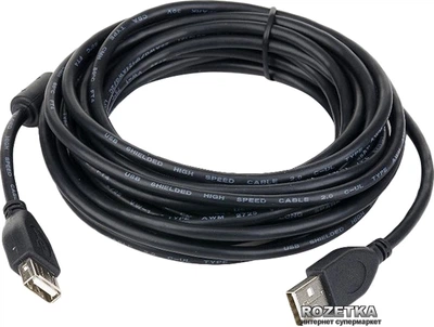 Кабель Cablexpert USB 2.0 AM - AF 3 м с ферритовым фильтром (CCF-USB2-AMAF-10)