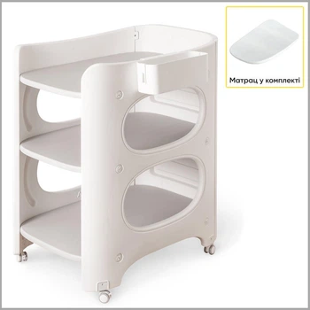 Дитячий столик Mealux Dora з матрацом (арт. KD-E062 Grey / White + mattress)