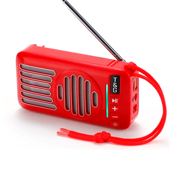 Портативная Bluetooth колонка TG368 с функцией громкой связи, радио, солнечная батарея, красная