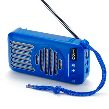 Портативная Bluetooth колонка TG368 с функцией громкой связи, радио, солнечная батарея, синяя