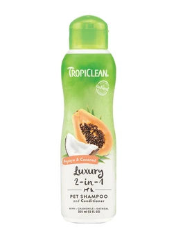 Шампунь-кондиционер TropiClean Папайя и кокос, увлажняющий, для собак и кошек, 355 мл