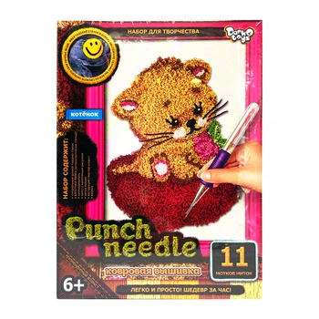 Набор для творчества "Punch Needle: Котенок" Danko Toys PN-01-02 ковровая вышивка