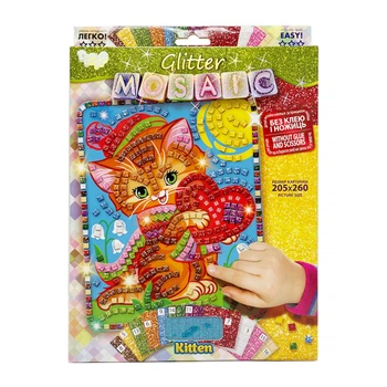 Креативное творчество "Блестящая мозаика: Kitten" Danko Toys БМ-02-02, 20.6х26 см