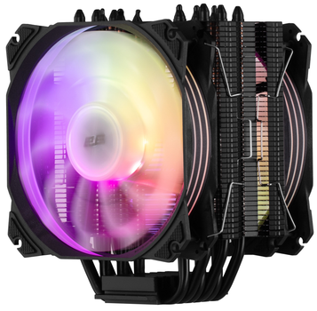 Процесорний кулер 2E GAMING Air Cool AC120D6-ARGB, LGA1700, 1366, 1200, 115x, AM5, AM4, AM3, AM3+, AM2, AM2+, FM2, FM1, 4pin PWM, 3pin +5VARGB, TDP 200W (2E-AC120D6-ARGB)
