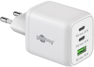 Ładowarka do telefonów Goobay 65 W USB-A USB-C PD GaN White (4040849647543)