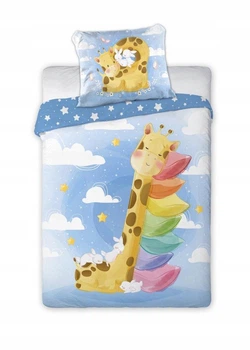 Дитяча постільна білизна Faro Cuddles Жираф (наволочка+підковдра), двостороннє, 100% бавовна (5907750597116) 100 х 135 см
