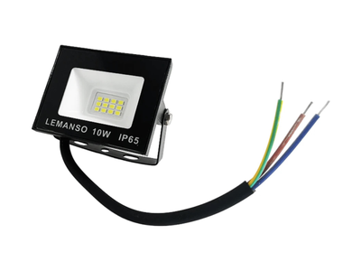 Прожектор светодиодный LED SMD 10w 6500K IP65 600LM "Нептун" черный "LEMANSO" LMP103-10