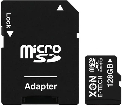 Карта памяти XON microSDXC 128GB Class 10 UHS-I + SD adapter (MCSX1128BA)