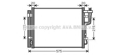 KA5100D AVA Радіатор кондиціонера HYUNDAI I30 (2007) 2.0 CRDI VGT Ava (KA5100D)