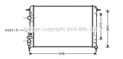 RTA2266 AVA Радіатор охолодження MEGANE 1,9 D 98- (585x377x23) Ava (RTA2266)