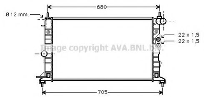 OLA2244 AVA Радіатор охолодження двигуна VECTRA B MT 95-02 (Ava) Ava (OLA2244)