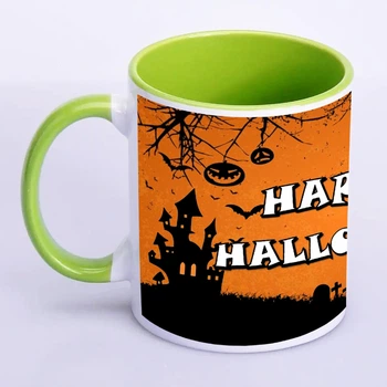 Чашка з друком "Happy Helloween №2" (колір салатовий) (20860)