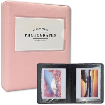 Фотоальбом на 32 фото для Fujifilm Instax Wide 100/200/210/300/400/Link/Evo, Polaroid 600, Kodak 86x108 мм/76x101 мм/3х3 дюйма, розовый
