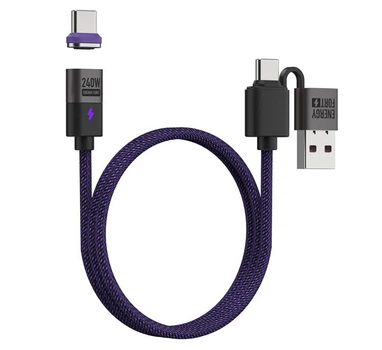 Магнітний кабель зарядки Energy Fort 5А Type-C до Type-C(USB), 240 Вт,480 Мбіт/с (0,5 м)