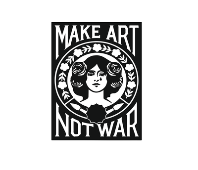 Наклейка на Авто/Мото на Стекло/Кузов " Русский Военный Корабль иди на .. Make Art Not War ТИП1 " Черный цвет