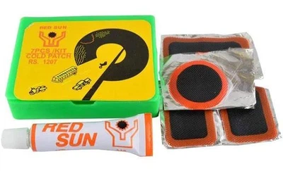 Велоаптечка велосипедна Red Sun у пластиковій упаковці, латки 7 штук, з клеєм