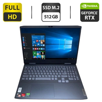 Ноутбук Б-клас Lenovo IdeaPad 3 15ARH7 / 15.6" (1920x1080) IPS / AMD Ryzen 7 6800H (8 (16) ядер по 3.2 - 4.7 GHz) / 16 GB DDR4 / 512 GB SSD M.2 / nVidia GeForce RTX 3050, 4 GB GDDR6, 128-bit / WebCam б/в