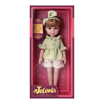 Лялька Jelena 69001-2, висота - 37 см, довге прошите волосся, стильний одяг, знімне взуття, в коробці