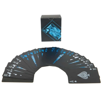 Карты игральные покерные черные пластиковые SP-Sport Poker 3466 54 карты Black