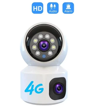 Камера наблюдения 4G V380 pro внутренняя двойная поворотная 4 Мп видеонаблюдения в помещении
