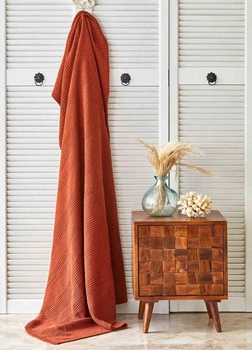 Плед Nautica Home 120107469 130х170 см Акрил + поліестер Теракотовий