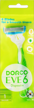 Бритва одноразова з 6 лезами - Dorco Eve Disposable 6 (1109357-98837)