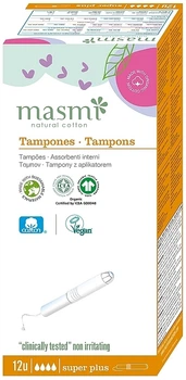 Тампони органічні з аплікатором - Masmi Super Plus 12шт (791738-146235)