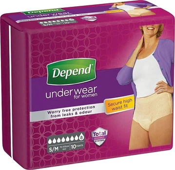 Підгузки-труси для жінок, розмір S/M, 10 шт. - Depend 10шт (1238716-145946)