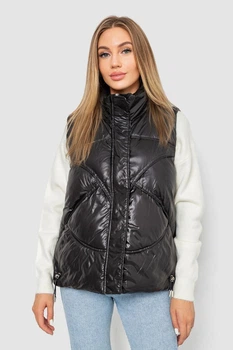 Жилетка женская однотонная, цвет черный, 244R915, AGER, размер XL: XXL