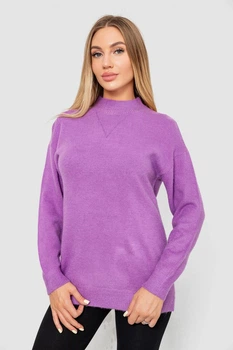 Свитер женский шерстяной, цвет сиреневый, 244R0390, L-XL