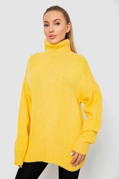 Светр - гольф жіночий вовняний, колір жовтий, 244R2050, XL