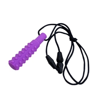 Жувальна сенсорна підвіска (кулон) Булава фіолетова товщина 15мм висота 70мм