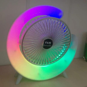 Портативний мінівентилятор із RGB-підсвіткою акумуляторний Colorful Desktop Fan (5877)