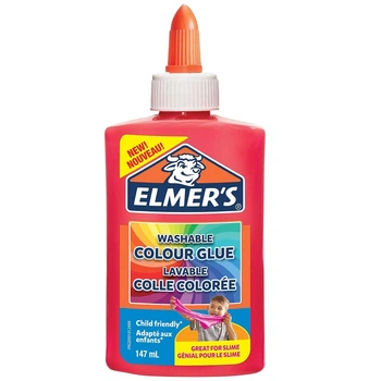 Клей Elmer's Colour PVA Glue 147 мл идеален для создания слаймов Элмерс Розовый (01059)