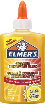 Клей Elmer's Color Changing Glue 147 мл Меняющий Цвет для создания Слайма Жёлтый (01054)