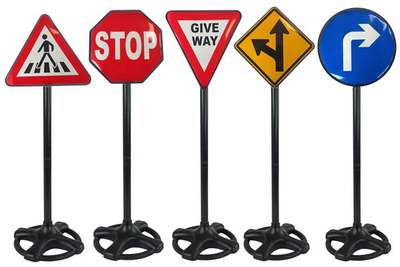 Zestaw znaków drogowych LEAN Toys City Traffic Sign do zabawy i nauki 82 cm (5904204754187)