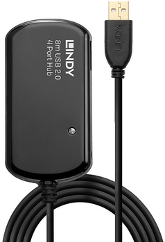 USB-хаб Lindy USB 2.0 Active Extension Pro 8m Black (42781)