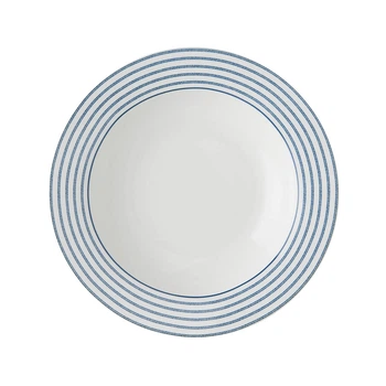 Тарілка глибока порцеляновий Laura Ashley BLUEPRINT, 22 см, біла в синю смужку (178270)