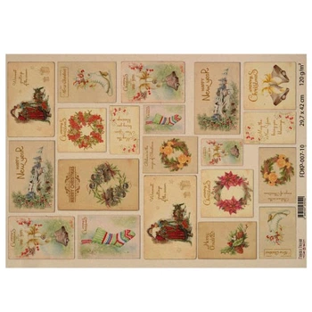 Лист крафт бумаги с рисунком Фабрика Декора Merry Christmas #10, 42x29,7 см, артикул FDKP-007-10