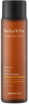 Зволожуючий тонер з бакучиолом та вітамінами C та E - Thank You Farmer BaKuVita Treatment Toner 200ml.