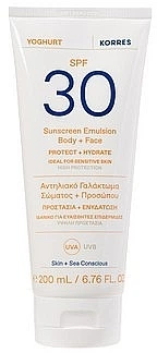 Емульсія для обличчя та тіла - Korres Yoghurt Body + Face Sunscreen Emulsion SPF 30 200ml (200ml) (1196323-659452028-2)