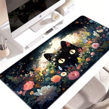Игровая поверхность Black Cat большой коврик для мыши, 30x60 см, черный (92769766)