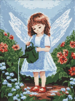 Алмазна мозаїка Ideyka Янголятко в саду 30 х 40 см (4823104361275)