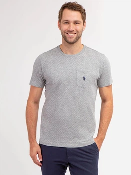Футболка бавовняна довга чоловіча U.S. Polo Assn 737194234 2XL Сіра (1159815903)