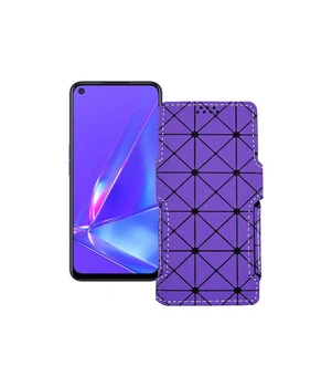 Чохол-книжка з екошкіри для телефону OPPO A72 Фіолетовий ромб