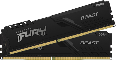 Оперативна пам'ять Kingston Fury DDR4-3200 16384MB PC4-25600 (Kit of 2x8192) Beast Black (KF432C16BBK2/16)